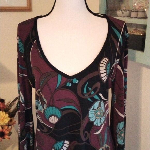 Bisou Bisou Dark Floral Dress - Picture 2 of 10